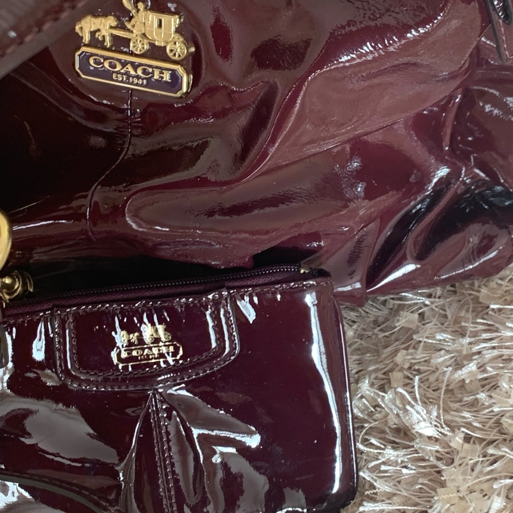 Beautiful Purple Patent Leather Coach Purse.